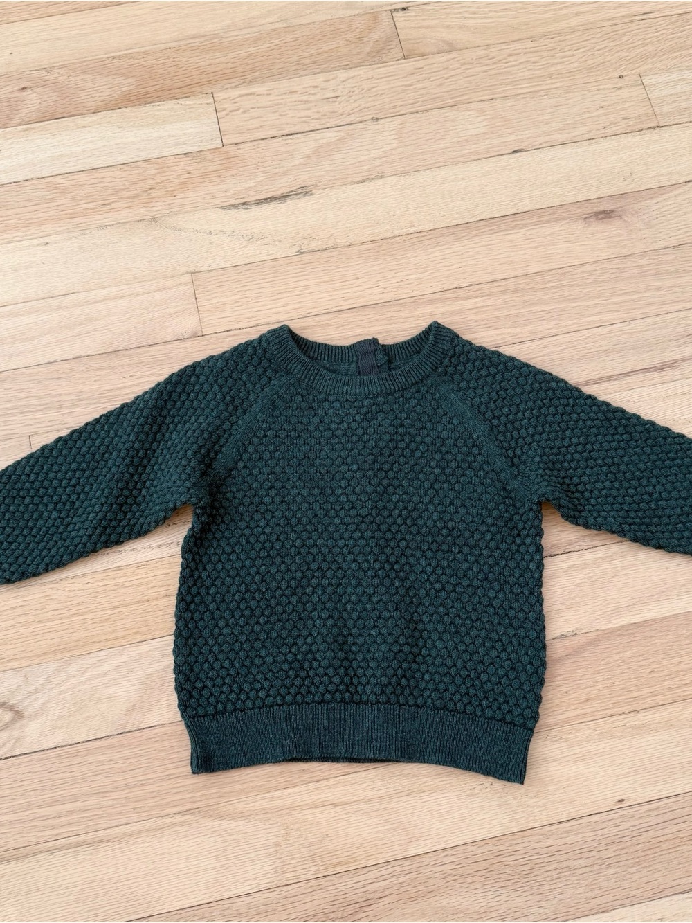H&M Textured Crewneck Sweater - Dark Green